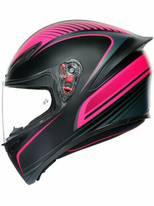 AGV K1 Warmup Full Face Helmet DOT / ECE 22.05 1500gr Black/Pink 210281A2I0-012