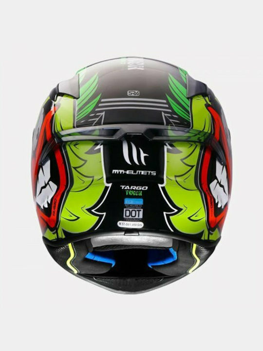 MT Targo Pro Truck Truck A3 Fluorescent Gloss Yellow Motorcycle Helmet Full Face DOT ECE 22.05 1450g