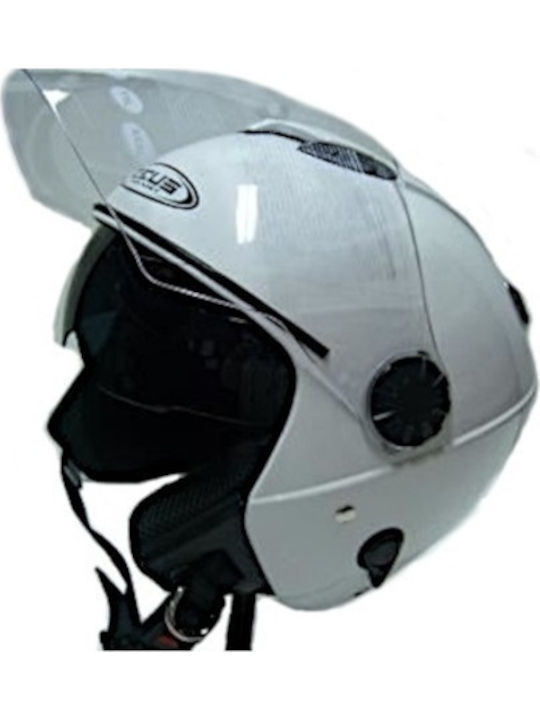 Zeus White Motorradhelm Jet ECE 22.06 mit Sonnenblende