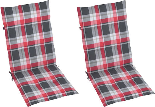 Schaukelstuhl Acacia / Red Checkered 57x100x117cm