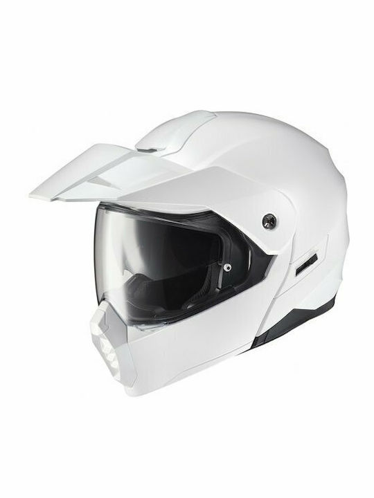 HJC C80 Pearl White Motorcycle Helmet Flip-Up ECE 22.05