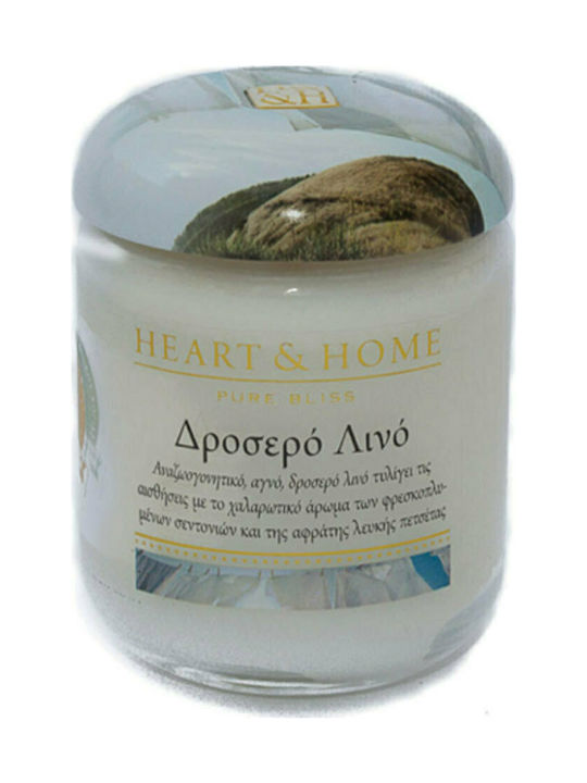 Heart & Home Lumânare Aromată de Soia Borcan cu Aromă Linen rece Beige 340gr 1buc