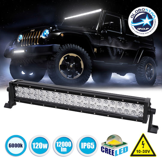 GloboStar PRO Series Waterproof Headlights Car in Bar Shape LED Universal 10 - 30V 120W 57.8cm with White Lighting 1pcs