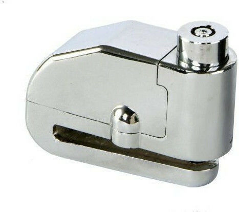 Factory LK-303 Κλειδαριά Δισκόφρενου Μοτοσυκλέτας με Συναγερμό Ασημί Χρώμα