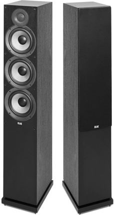 Elac Debut F6.2 DF62 Paar Hi-Fi Lautsprecher Boden 140W 3 Anzahl von Fahrern B19.5xT26.8xH109.7cm. Schwarz