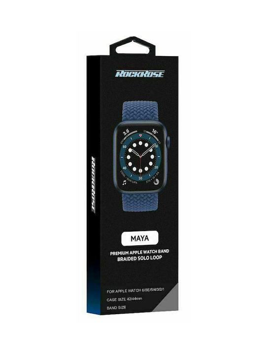 Rockrose Maya 150mm Armband Stoff Blau (Apple Watch 44/45/46mm/Ultra 49mm) RRBAWMMBL