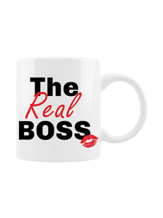 VOUR Mug Ceramic The Boss - The Real Boss 330ml 2pcs