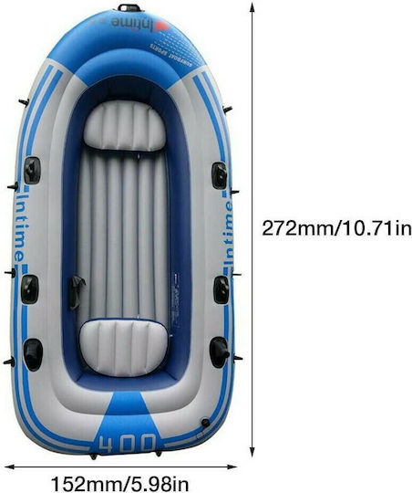 INTIME Inflatable Boat For 4 Adults White With 2 Paddles & Pump 272x152cm