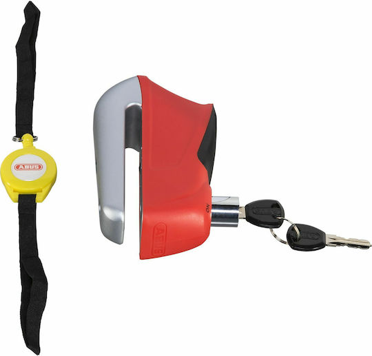 Abus Trigger 350 Κλειδαριά Δισκόφρενου Μοτοσυκλέτας με Συναγερμό & Πείρο 10mm Κόκκινο Χρώμα