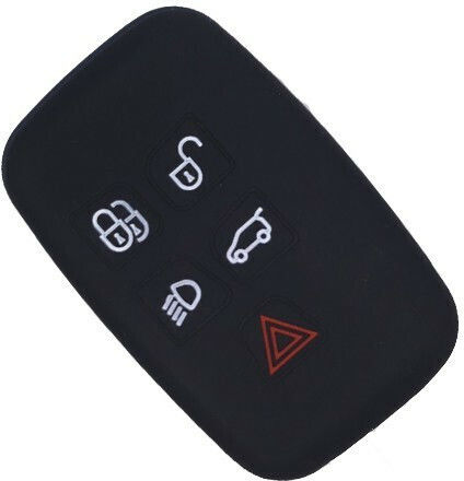 Husă Cheie din Silicon cu 5 Butoane pentru Jaguar / Land Rover în Culoarea Negru