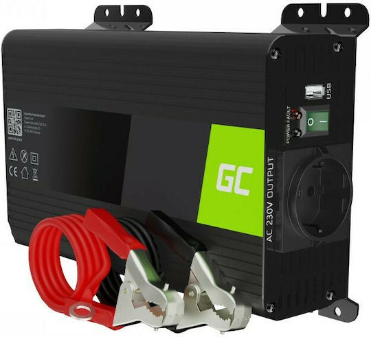 Green Cell Car Inverter Modified Sinewave 300W to Converter 12V DC in 230V AC with 1xUSB