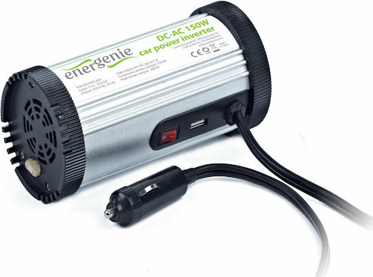 Energenie Invertor Auto 150W pentru Convertirea 12V DC în 230V AC cu 2xUSB