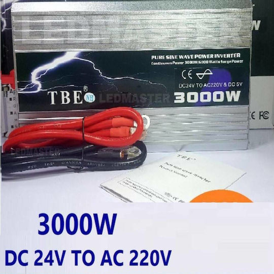 Factory TBE Inverter Αυτοκινήτου Τροποποιημένου Ημιτόνου 3000W για Μετατροπή 24V DC σε 220V AC
