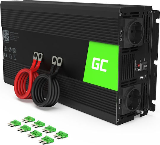 Green Cell Modified Sine Car Inverter Modified Sinewave 1500W to Converter 24V DC in 230V AC with 1xUSB INV24