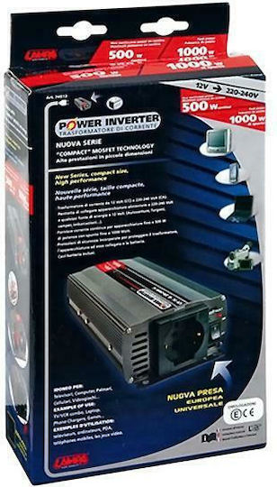 Lampa Power Invertor Auto 1000W pentru Convertirea 12V DC în 220V AC cu 1xUSB