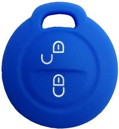 Silicone Car Key Cover Case with 2 Buttons for Mitsubishi / Smart Blue