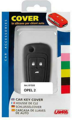 Silicone Car Key Cover Case Type-2 with 3 Buttons for Opel Black L0155.0