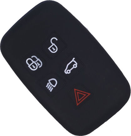 Silicone Car Key Cover Case with 5 Buttons for Land Rover Black