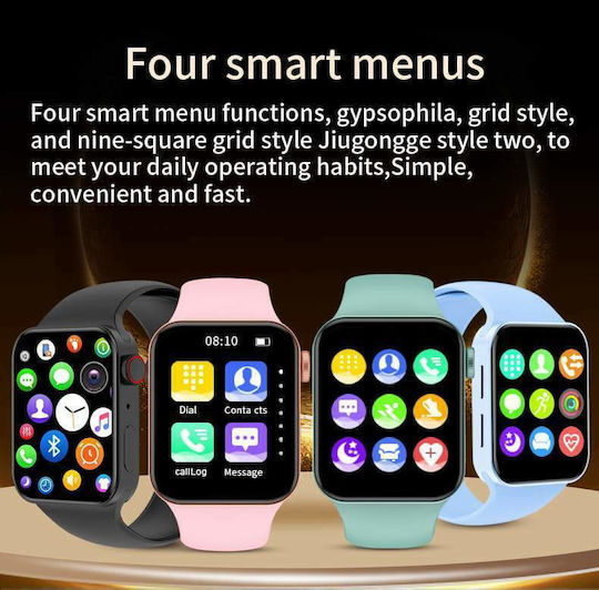 T100 Plus 42mm Smartwatch με Παλμογράφο (Μαύρο)