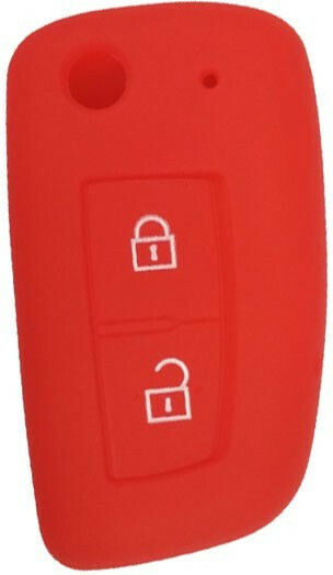 Silicone Car Key Cover Case with 2 Buttons for Nissan Red