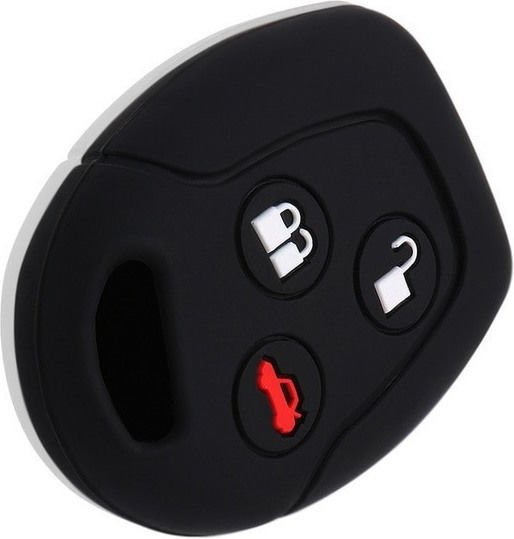 Silicone Car Key Cover Case with 3 Buttons for Ford Black