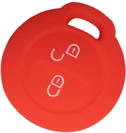 Silicone Car Key Cover Case with 2 Buttons for Mitsubishi / Smart Red