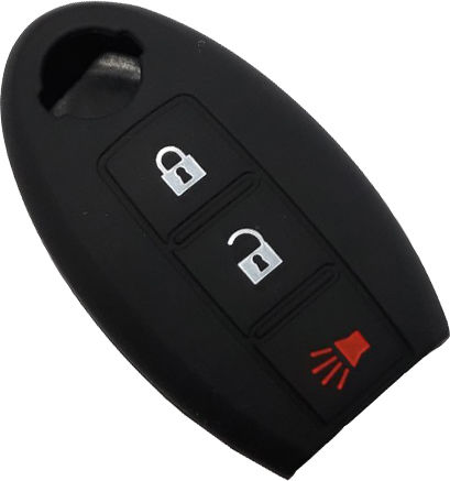 Silicone Car Key Cover Case with 3 Buttons for Nissan Black