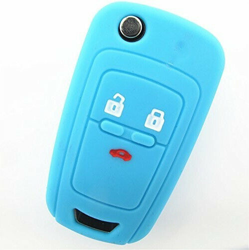 Silicone Car Key Cover Case with 3 Buttons for Opel Turquoise