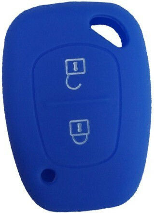 Silicone Car Key Cover Case with 2 Buttons for Nissan / Opel / Renault Blue