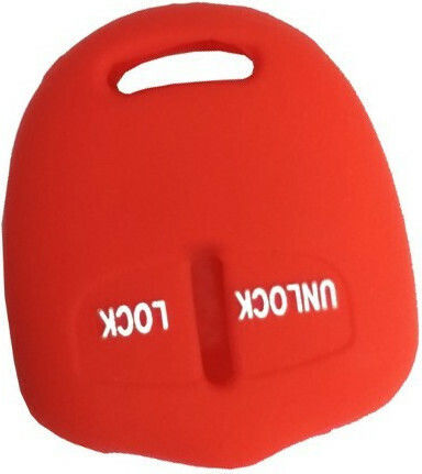 Silicone Car Key Cover Case with 2 Buttons for Mitsubishi Red