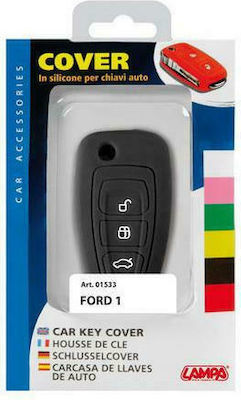 Silicone Car Key Cover Case Type-1 with 3 Buttons for Ford Black L0153.3