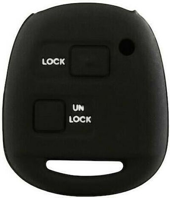 Silicone Car Key Cover Case Type-2 with 2 Buttons for Toyota Black L0159.4