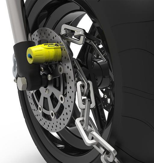 Oxford Patriot Chain & Padlock Motorrad-Diebstahlsicherungskette mit Schloss und Länge 150cm Schwarz Farbe