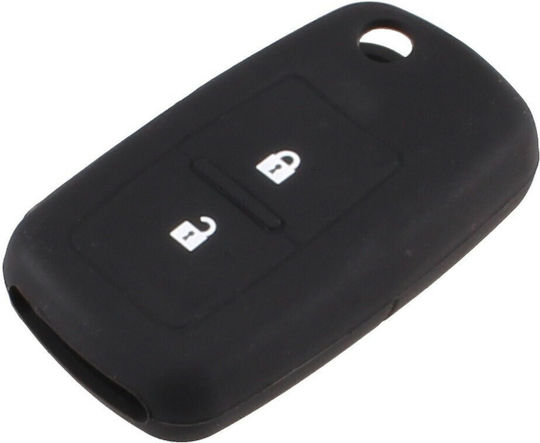 Silicone Car Key Cover Case with 2 Buttons for Seat / Skoda / VW Black