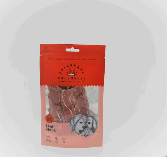 Celebrate Freshness Beef Steak Leckerli für Hunde Diät ohne Getreide mit wenig Getreide mit Kalb und Rindfleisch 100gr 84065