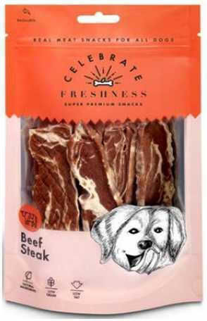 Celebrate Freshness Beef Steak Dog Treat Diet Grain Free Low Grain with Calf and Beef 100gr 84065