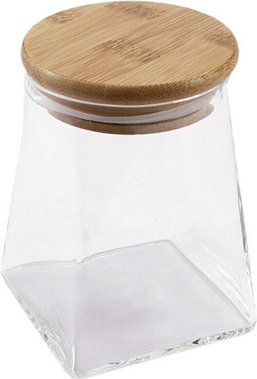 Viosarp General Use Vase with Airtight Lid Glass Transparent 500ml 1 Piece