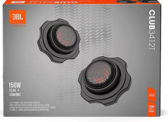 JBL Σετ Tweeter Αυτοκινήτου Στρογγυλά Club 3412T 92dB
