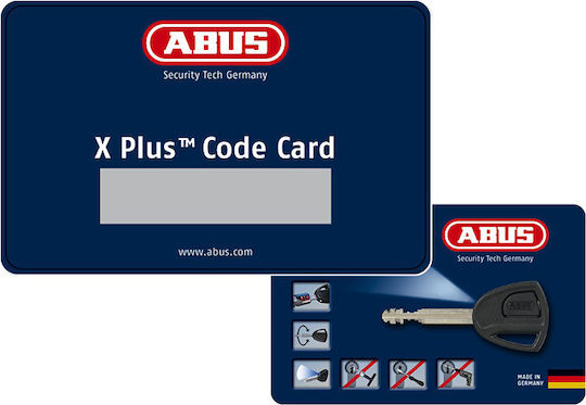 Abus Granit Detecto X Plus 8077 Motorrad-Bremsscheibenschloss mit Alarm & Kette 13.5mm Rot Farbe