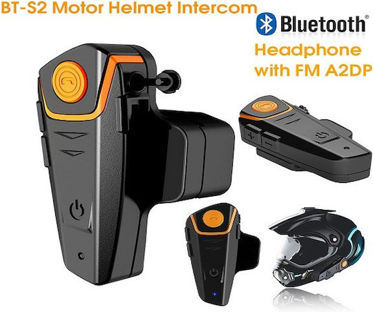 Μονή Ενδοεπικοινωνία για Κράνος Μηχανής με Bluetooth