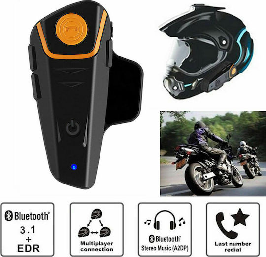 Μονή Ενδοεπικοινωνία για Κράνος Μηχανής με Bluetooth