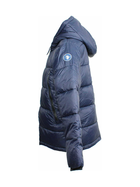 U.S. Polo Assn. Kids Quilted Jacket short Hooded Blue 527