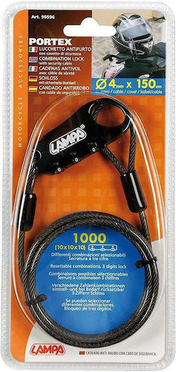 Lampa Portex Κλειδαριά Κράνους Μοτοσυκλέτας Αντικλεπτική Κουλούρα με Μήκος 150εκ. L9059.6