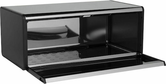 Brabantia Fall Front Bread Bin Bread Box with Lid Metallic Silver 46.5x25x18.7cm