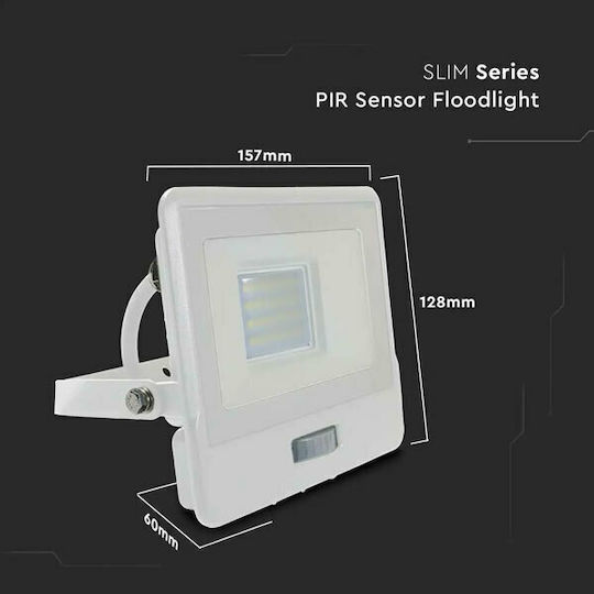 V-TAC Waterproof LED Flood Light 20W Natural White 4000K with Motion Sensor IP65