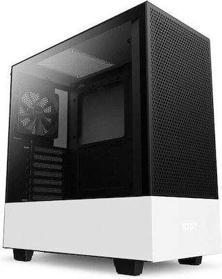 NZXT H510 Flow Gaming Midi Tower Κουτί Υπολογιστή με Πλαϊνό Παράθυρο Matte White