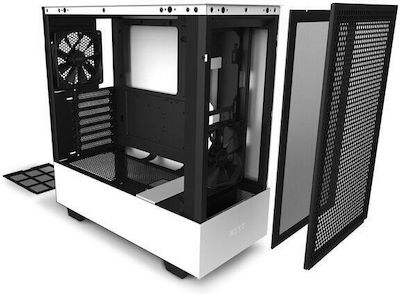 NZXT H510 Flow Gaming Midi Tower Κουτί Υπολογιστή με Πλαϊνό Παράθυρο Matte White