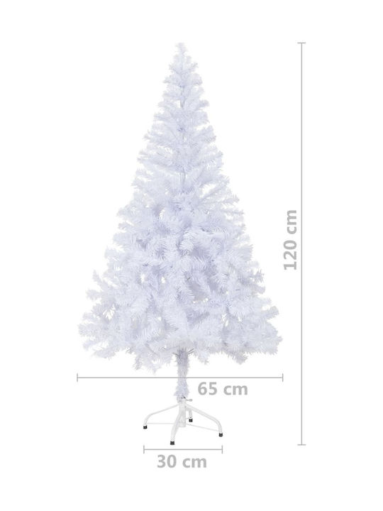 Snowy Christmas White Tree with Metallic Base H120cm