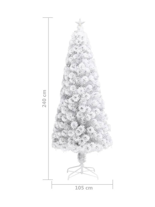 Christmas White Tree with Metallic Base and LED Lighting H240cm