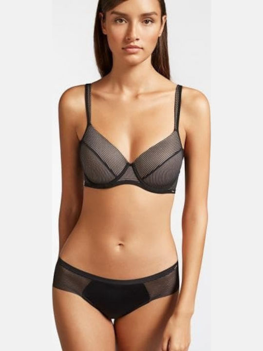 Bra without Padding Underwire Black